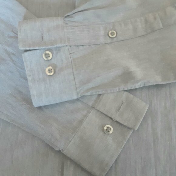 Michael Kors SZ 15 MK Slim Fit 100% Cotton Button Up Men's Grey Shirt - Picture 2 of 10